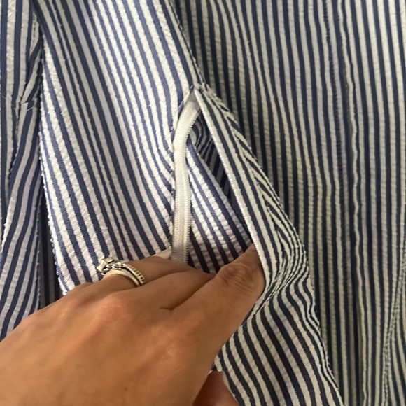 Orvis 2 piece seersucker blue and white set, medium - Picture 4 of 9